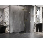 MEXEN/S - Lunar T sprchovací kút dvere krídlové pravá 90 x 120, transparent, zlato kartáčovaná 834T-090-120-55-00-P