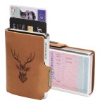 Kožená mini peňaženka Mondraghi Silhouette Classic Deer Caramel
