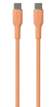 Puro Soft Silicone Cable broskyňová / Dátový kábel / USB-C - USB-C / 1,5 m (PUUSBCUSBCICONLORA)