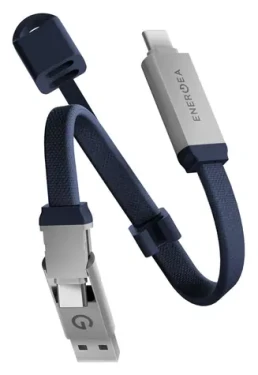 Energea Sheath Key 2v1 modrá / Nabíjací a dátový kábel na kľúčenku / USB-C / 60 W / 15 cm (CBL-SHTHKEY-BLU015)