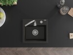 MEXEN MEXEN - Milo granitový drez 1-miska 435x410 mm, čierna / kovové zlato 6505441000-75