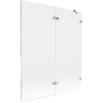 MEXEN/S - Lunar vaňová zástena 2-krídlová pravá 140 x 150, transparent, chróm 897-140-100-01-00-P