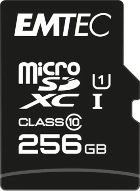 EMTEC microSD EliteGold 256GB + adaptér / UHS-I U1 / čítanie: 90MBs / zápis: 20MBs (ECMSDM256GXC10GP)