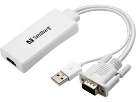 Sandberg konvertor VGA + Audio gt; HDMI biela (508-78)