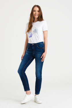 Greenpoint Jeans SPJ412W2235J00 Stredne modré džínsy 34