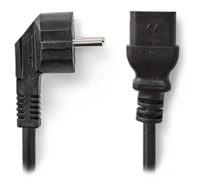 Nedis napájací kábel IEC-320-C19 - Schuko uhlová 2m čierna / Napájací kábel / 230 V / 16 A (CEGL10300BK20)