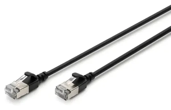 Digitus CAT 6a Slim čierna / Patch kábel / F/FTP / RJ45 / 10 Gbit/s / 3 m (DK-1632-A-030S-BL)