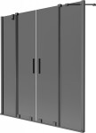 MEXEN/S - Velar Duo dvojkrídlová posuvná vaňová zástena 160 x 150, grafit, grafit metal 896-160-000-42-95