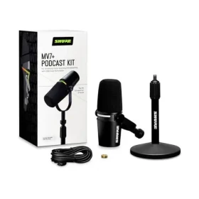 Shure MV7+-K-BNDL čierna / Dynamický mikrofón / XLR / USB-C / 50 - 16000 Hz (010-03-669)