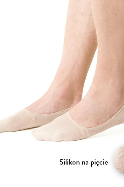 PÁNSKE BAVLNENÉ PONOŽKY SO SILIKÓNOM 058 SVĚTLE BÉŽOVÁ 41-43