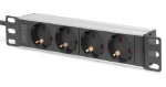 Digitus 10" zásuvkový pás s hliníkovým profilom / Zásuvkový panel do racku / 4X zásuvka / hliník (DN-95418)