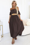 Boho maxi šaty 614-1 Chocolate - Numoco UNI