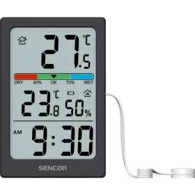 Sencor SWS 1600 / Teplomer s hodinami / káblová sonda / vlhkomer / budík