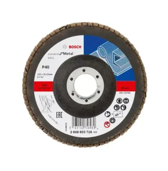 BOSCH 2608603716 X431 / Lamelový brúsny kotúč P40 / 125x22.23 mm (2608603716)