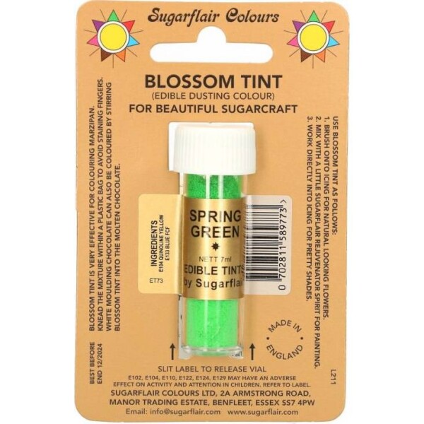 Jedlá prachová farba spring green 7 ml - Sugarflair - Sugarflair