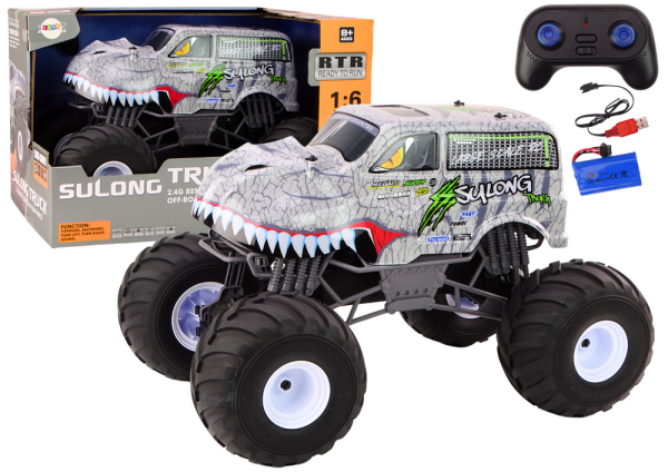 Mamido Veľké terénne auto na diaľkové ovládanie 2.4G RC 1:6 Dinosaurus