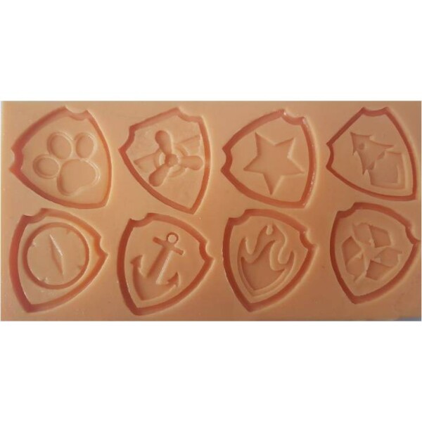 Silikónová forma Paw Patrol – odznaky 4,5 × 5 cm - Galias Moulds - Galias Moulds