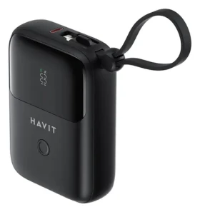 Havit PB5215 10000 mAh čierna / Power banka / 2x USB-C / 1x MicroUSB / Lightning (PB5215)