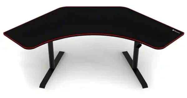 Arozzi ARENA ANGELO Black / Herný stôl / rohový / čierny s červeným okrajom / D: 225cm / Š: 102cm / V: 71cm-81cm (ARENA-ANGELO-BK)