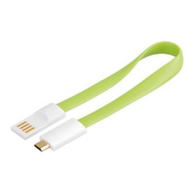 PremiumCord Kábel micro USB, AB 0,2m magnetický, farba zelená / dopredaj (8592220011574)