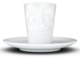 FIFTYEIGHT Espresso hrnček Lecker biely / 80 ml / Porcelán / Umývačka a mikrovlnka (T021401)