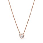 Pandora Pozlátený náhrdelník s trblietavým srdiečkom Rose Timeless 388425C01-45