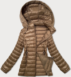 Dámska prešívaná bunda v ťavej farbe s kapucňou J Style (16M9102-62) odstíny béžové L (40)