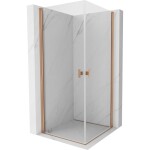 MEXEN/S - Mist-B Duo sprchovací kút dvere krídlové 85 x 85, transparent, meď kartáčovaná 8A2-085-085-65-00