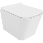 MEXEN/S - Teo Závesná WC misa Rimless Tornado vrátane sedátka s slow slim, duroplast, biela lesk 30850700T
