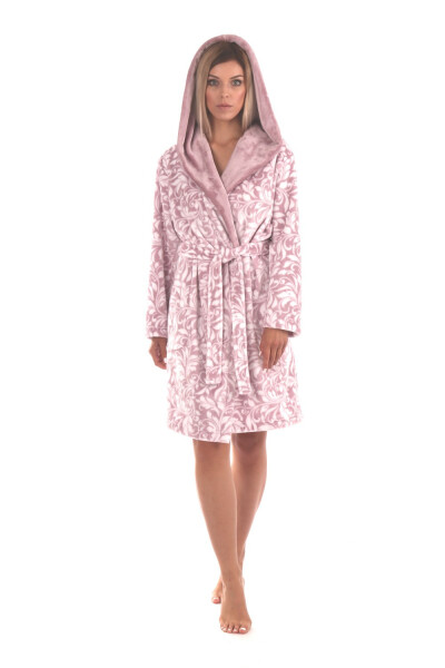 Dámsky župan Flora s kapucňou krátky 48564303 mauve mist - Vestis XXL