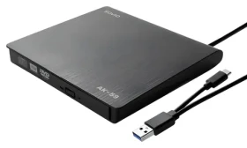AK-59 čierna / Napaľovačka DVD±RW / Externá / Slim / USB-C/USB-A (SAVAK-59)