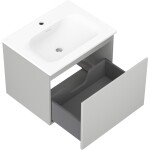 MEXEN/S - Orio kúpeľňová skrinka 60 cm s umývadlom Vela, 1 šuplík, sivá mat/biela mat 91A10-06047-1-BF62-W23M01
