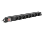 Lanberg SPD-3MP čierna / Napájacia lišta do racku (PDU) / 19" / 1U / 7x Schuko / 16A / 2 m (PDU-PRO-07F-0200-BK)