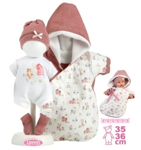 Llorens M636-50 oblečok pre bábiku bábätko NEW BORN veľkosti 35-36 cm s doplnkami