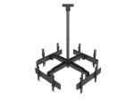 Equip čierna / Stropný držiak TV / pre 4 displeje / 32-65" / VESA 600x400 / nosnosť 120 kg (650372)