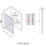 CERANO - Sprchová zástena Walk-in Crystal Ľ/P - 10 mm - bezvzperový systém - chróm, grafitové sklo - 130x200 CER-8050BD82489