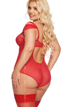 Dámske sexy plus size body Dora 1901 Red - SoftLine 3XL červená