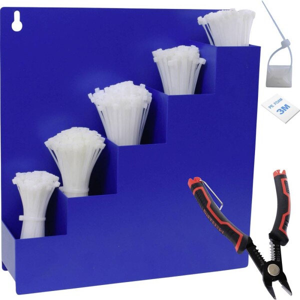 Quadrios 24CA457, 24CA457, sada sťahovacích pásiek, 3.6 mm, 100 mm, 150 mm, 200 mm, 250 mm, 300 mm, biela, 1022 dielov; 24CA457