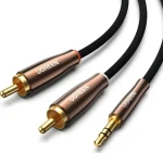 Ugreen Kábel 2x RCA (Cinch M) - Jack 3.5mm(M) 2m čierna / Audio kábel / RCA - Jack 3.5mm / 2 m (80847)