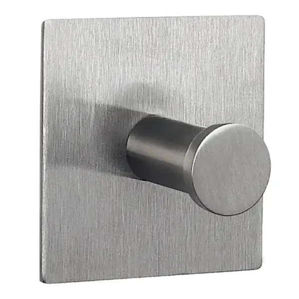 Spirella PUNT-Square háčik na uteráky / kartáčovaná nerez oceľ / samolepiaci / 45 x 45 mm (7610583139399)