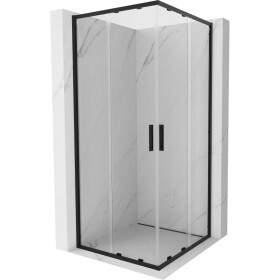 MEXEN - Exo štvorcový posuvný sprchovací kút 85 x 85, transparent, čierna 8111-085-085-70-00