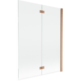 MEXEN - MIST vaňová zástena 130x150 cm 6mm 2-s, meď kartáčovaná, číra, pravá 8A9-130-002-65-00-P