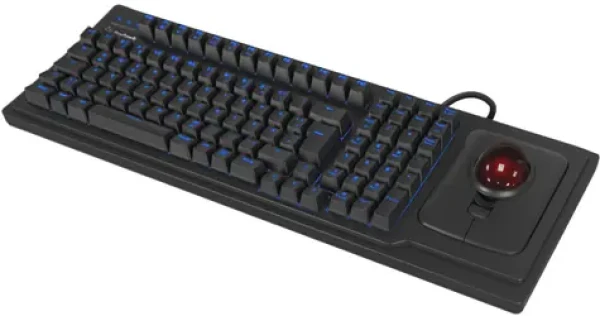 Keysonic KSK-8202ELU-T čierna / Klávesnica s trackballom / Full-size / US / podsvietená (61104)