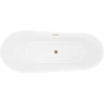 MEXEN/S - Dora voľne stojaca vaňa 150 x 75, biela/čierna, sifón a prepad meď kartáčovaná 52071507575-65