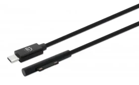 Manhattan Surface Connect - USB-C čierny / Nabíjací kábel / PD / 15 V / 1,8 m (353632)