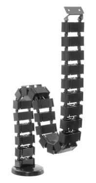 Equip Organizér káblov pod stôl čierna / Organizér káblov / teleskopický / 1,3 m / ABS/oceľ (650808)