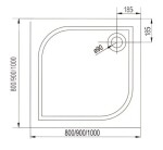 AQUALINE - PILOT otočné sprchové dvere 900mm+vanička PT090-SET1