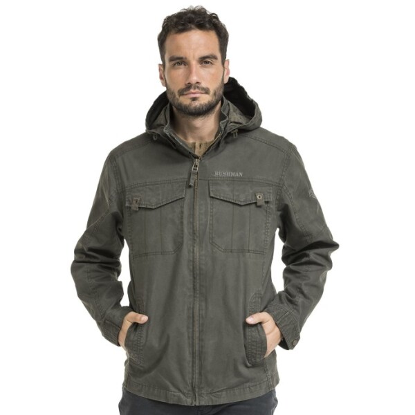 Bushman Pánska prechodná bunda Hendrik, tmavá khaki XXXL