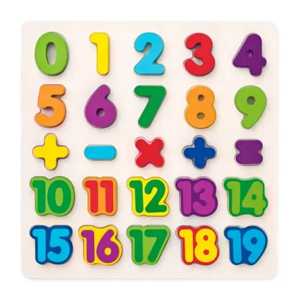 Woody Puzzle - číslice na doske