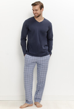 Pyžamo Taro 3668 Dorian, s dlhými rukávmi, veľkosti M–2XL, Z26 tmavě modrá XL